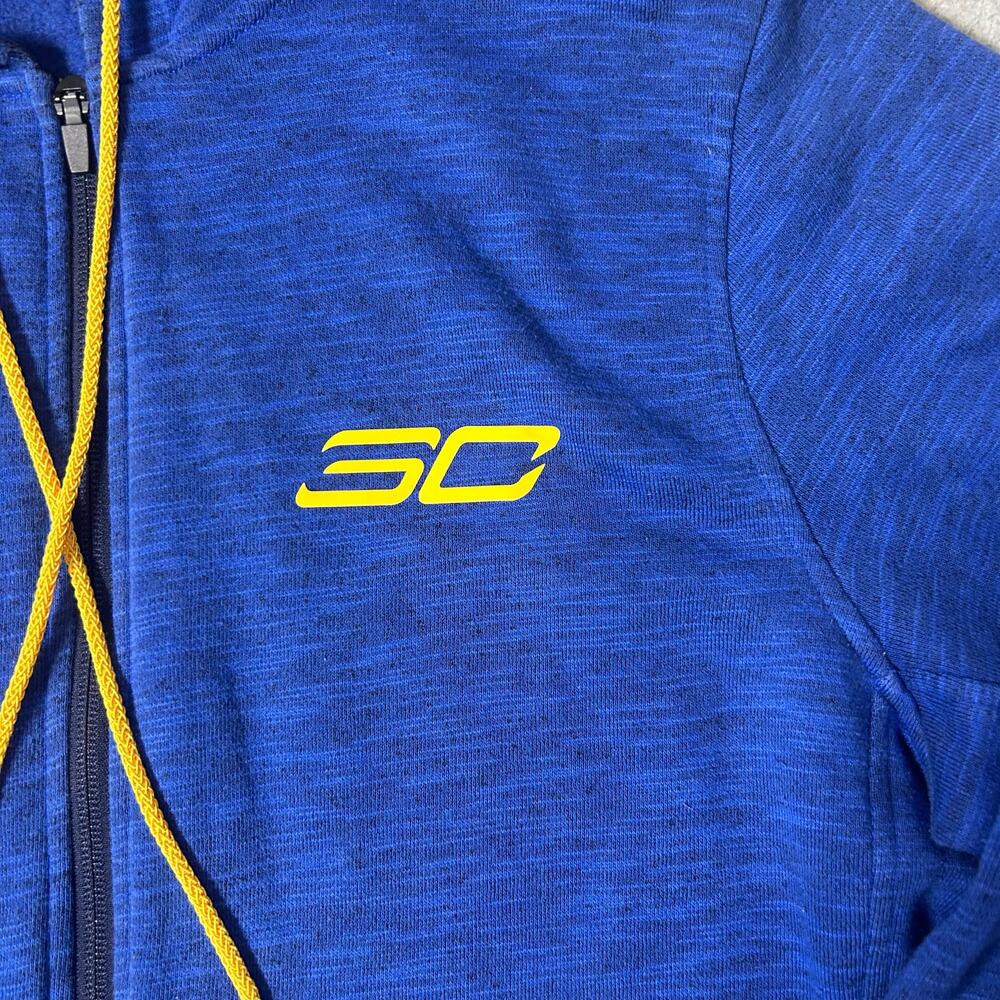 Under Armour Cotton SC Full‎ Zip Hoodie Blue Stephen Curry Medium NBA Warriors - Picture 4 of 8